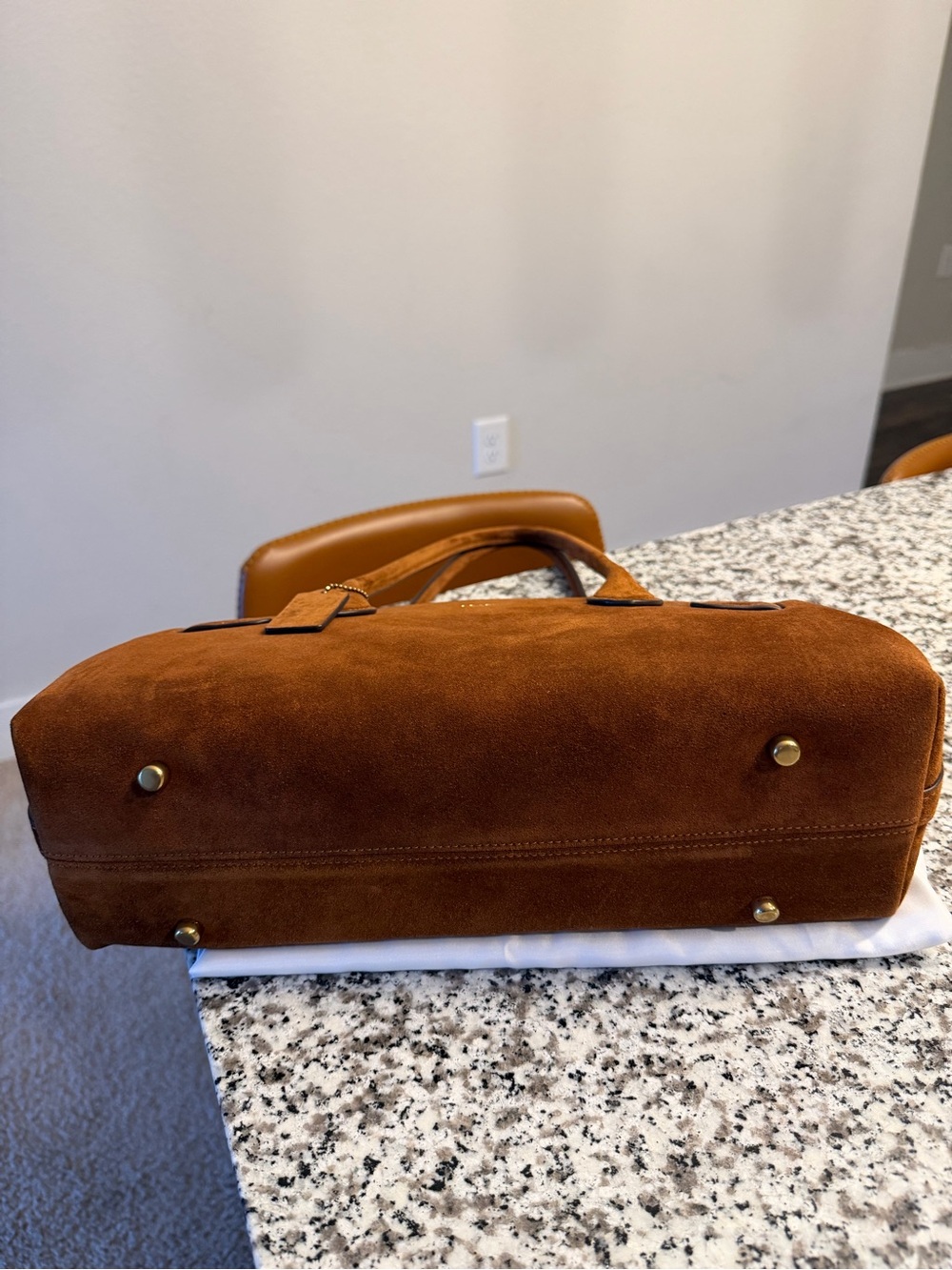 Coach Suede Shoulder Bag in Chestnut - Picture 5 of 5